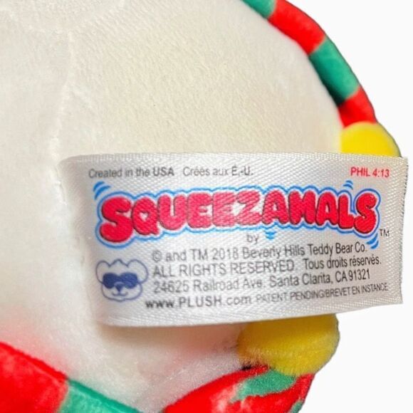SQUEEZAMALS Claire’s Exclusive Christmas Ollie Owl Plush Stuffed Animal Ball Toy - Picture 5 of 8